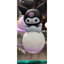 Ada Çanta Kırtasiye Kuromi Karakter Figürlü Küçük Boy Dekoratif Işıklı Pilli Gece Lambası (11CM * 6 cm )