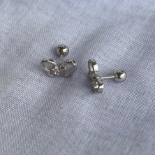 Generic 925 Ayar Gümüş Zirkon Taşlı Kelebek Model Gümüş 1 Adet  Piercing (Tekli Ürün/1cm)