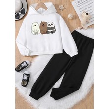 Punix Kids Punıx Kıds Özel Seri %100 Pamuk Üç Mutlu Kafadar Baskılı Kapüşonlu Erkek Çocuk Kışlık Eşofman Takımı