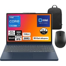 Lenovo Ideapad Slim 3 I7-13620H 32GB Ddr5 512GB SSD Wuxga 15.3" IPS Windows 11 Pro Taşınabilir Bilgisayar 83K10061TR Snertech Çanta+Mouse