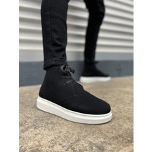 Joy Ayakkabı JY207 Oslo Bağcıklı Ortopedik Taban Süet Erkek Spor Bot Sbt - Siyah