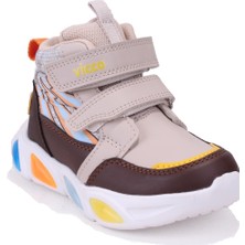 Vicco David 946P25K420 Bej Ortopedik Günlük Işıklı Erkek Çocuk Spor Bot