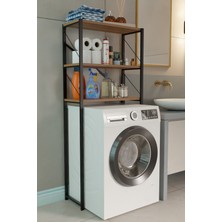 Çamaşır Makinesi Üstü Banyo Rafı – 3 Katlı Metal Gövdeli Düzenleyici, Depolama ve Çok Amaçlı Dolap Bany