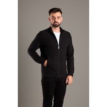 Zeki Özer Erkek Siyah Dokulu Hırka