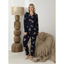 Boyraz Süet Düğmeli Pijama Takımı
