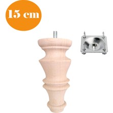 Koltuk Ayağı - Sehpa Ayağı- Ahşap Mobilya Ayağı - Uzunluk: 15 cm / Çap: 5.5 cm