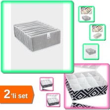 Hereveoyuncak 8 Bölmeli Akordiyon Çekmece Düzenleyici + 12 Bölmeli Mozaik Desen Organizer - 2li Set GHI456