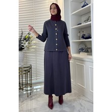 Rabia Şamlı Melis Çelik Örme Triko Takım Antrasit