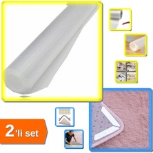 Hereveoyuncak Halı Kaydırmaz Ped 16 Adet + 10 Metre Şeffaf Halı Kaydırmaz Raf Dolap Örtüsü 2li Set Q8P4XJ