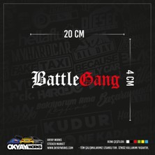 Okyay Works Battle Gang Sticker - Kırmızı - Araba-Motosiklet Etiket Sticker
