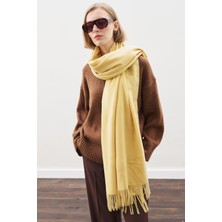 Manuka Kaşmir Dokulu Şal Sarı