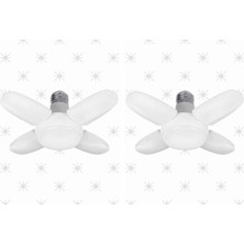 Cata CT-1151 30 Watt 4 Kollu Pervane LED Ampul 6500K Beyaz Işık E-27 Duy 2 Adet
