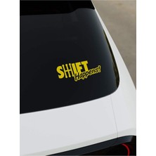 Okyay Works Shit Happnes Sticker - Sarı - Sarı - Araba-Motosiklet Etiket Sticker