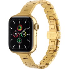 Watch 10 46MM Zore KRD-150 Metal Kordon Strap Kayış - Gold