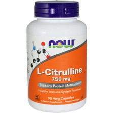 Now Foods L-Citrulline 750 Mg  Nitric Oxide Protein Metabolism Amino Acid 90 Veg Caps