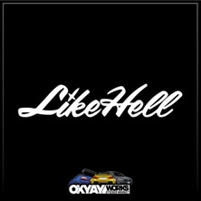 Okyay Works Like Hell Sticker - Beyaz - Araba-Motosiklet Etiket Sticker