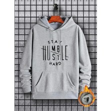 Punix Punıx Büyük Beden Özel Üretim Kapüşonlu Stay Hard Baskılı %100 Pamuk Erkek Sweatshirt