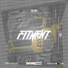 Okyay Works Fitment Sticker - Sarı - Araba-Motosiklet Etiket Sticker
