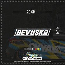 Okyay Works Devuşka Sticker - Kırmızı - Araba-Motosiklet Etiket Sticker