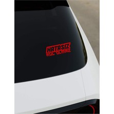 Okyay Works Hatasız Kul Olmaz Sticker - Kırmızı - Kırmızı - Araba-Motosiklet Etiket Sticker