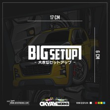 Okyay Works Big Setup Sticker - Kırmızı - Araba-Motosiklet Etiket Sticker