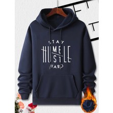 Punix Punıx Büyük Beden Özel Üretim Kapüşonlu Stay Hard Baskılı %100 Pamuk Erkek Sweatshirt