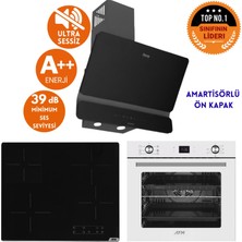 Ferre ve Afm Tech Markalı / Inter  Sessiz Elektrik Vitro. Ankastre Set (D080-SA + V6-04 + FM7701 )