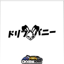 Okyay Works Rabbit Jdm Sticker - Siyah - Araba-Motosiklet Etiket Sticker