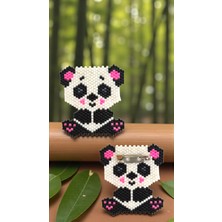 Seard Miyuki Boncuk El Yapımı Panda Broş - Yaka Iğnesi