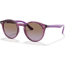 Ray-Ban Junıor Sole 0RJ9064S 706468 44 Unisex Çocuk Güneş Gözlüğü Mor Çerçeve UV 400 Filtreli
