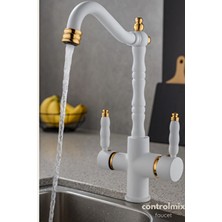 Control Mix Rustik Arıtmalı Mutfak Eviye Bataryası Tamamen Pirinç Ağır Gövde Paslanma Yapmaz