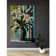 Teona Ahşap Zarif Zarafet Çiçekleri Sulu Boya Görünümlü Modern Sanat Ahşap Dekoratif Tablo Dikdörtgen Tablo