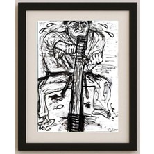 Karikatural Susumuo 43x30cm Orijinal Karikatür Tablo