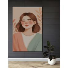 Teona Ahşap Huzurlu Bir Genç Kız Portresi Sulu Boya Görünümlü Ahşap Dekoratif Tablo Dikdörtgen Tablo