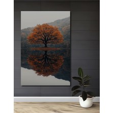 Teona Ahşap Sonbahar Ağacı Yağlı Boya Görünümlü Ahşap Dekoratif Tablo Dikdörtgen Tablo