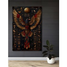 Teona Ahşap Mısır Mitolojisi Kartal Tanrısı Horus Yağlı Boya Görünümlü Dekoratif Ahşap Tablo Dikdörtgen Tablo