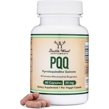 Double Wood Pqq Pyrroloquinoline Quinone Atp Coenzyme Energy Brain Optimizer And Sleep Support 20MG 60 Caps