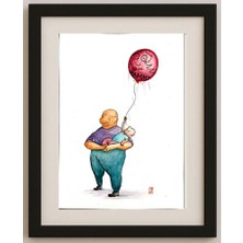 Karikatural Majid Amini 35x21cm Orijinal Karikatür Tablo