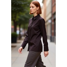 PayBuy Kadınların Gündelik Şıklığını Tamamlayacak Süet Dokulu Regular Fit Uzun Kollu Gömlek Modeli