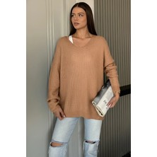 Gülseli V Yaka Salaş Triko Bluz (S,m,l,xl Uyumludur) P-00018225