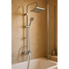 Viosa Gri Renkli Krom Robot Yağmurlama Tepe Duş Seti Paslanmaz Malzeme ile Şık Tasarım