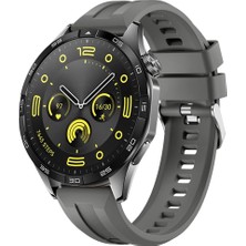 Sneezy Huawei Watch Gt4 46MM Ile Uyumlu Spor Silikon Metal Tokalı Soft Saat Kordonu