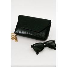 Özüm Takı Kadın Yılan Desen Zincir Askı El ve Omuz Çantası Siyah