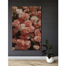 Teona Ahşap Pembe Karanfiller Pastel Boya Görünümlü Ahşap Dekoratif Tablo Dikdörtgen Tablo