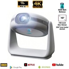 Apollon Pro 4K Ultra HD Taşınabilir Android Projeksiyon Cihazı 3600 Ansilümen Parlaklık ve HDMI Bağlantı