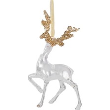 Herdekora Yılbaşı Süsü Geyik Akrilik Cam Şeffaf 17X9 Cm.