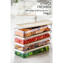 Nandy Home 4 Adet 1170ML. Freshbox Saklama Kabı Seti - Mikrodalga ve Difrize Uyumlu