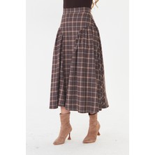 Farbe Er Fashion Pine Kahve  Ekose Etek