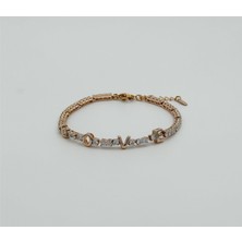 Mavika Jewellery 18K Rose Gold Plated  L O V E  Su Yolu Bileklik