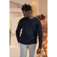 Akçaylar Regular Fit Likralı Kendinden Çizgili Mevsimlik Spor Kazak